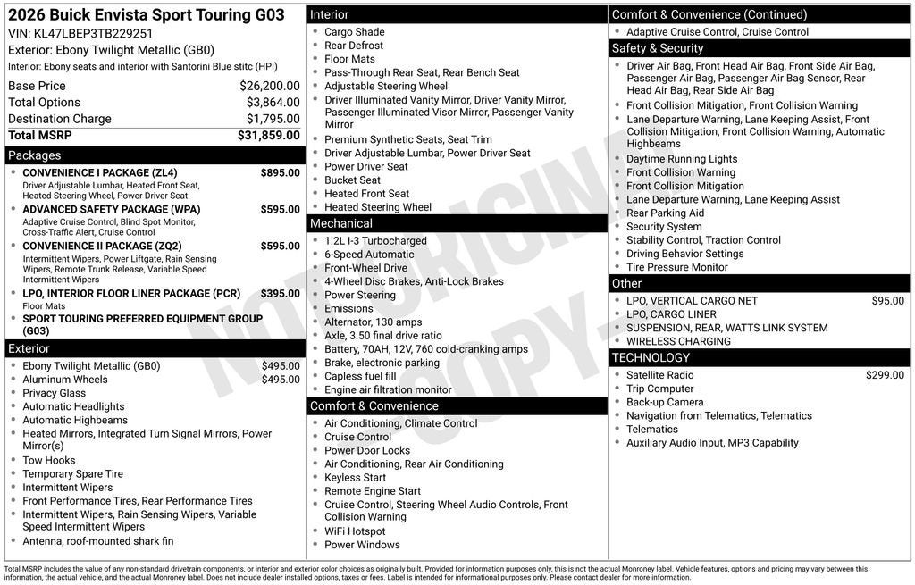 2026 Buick Envista Sport Touring